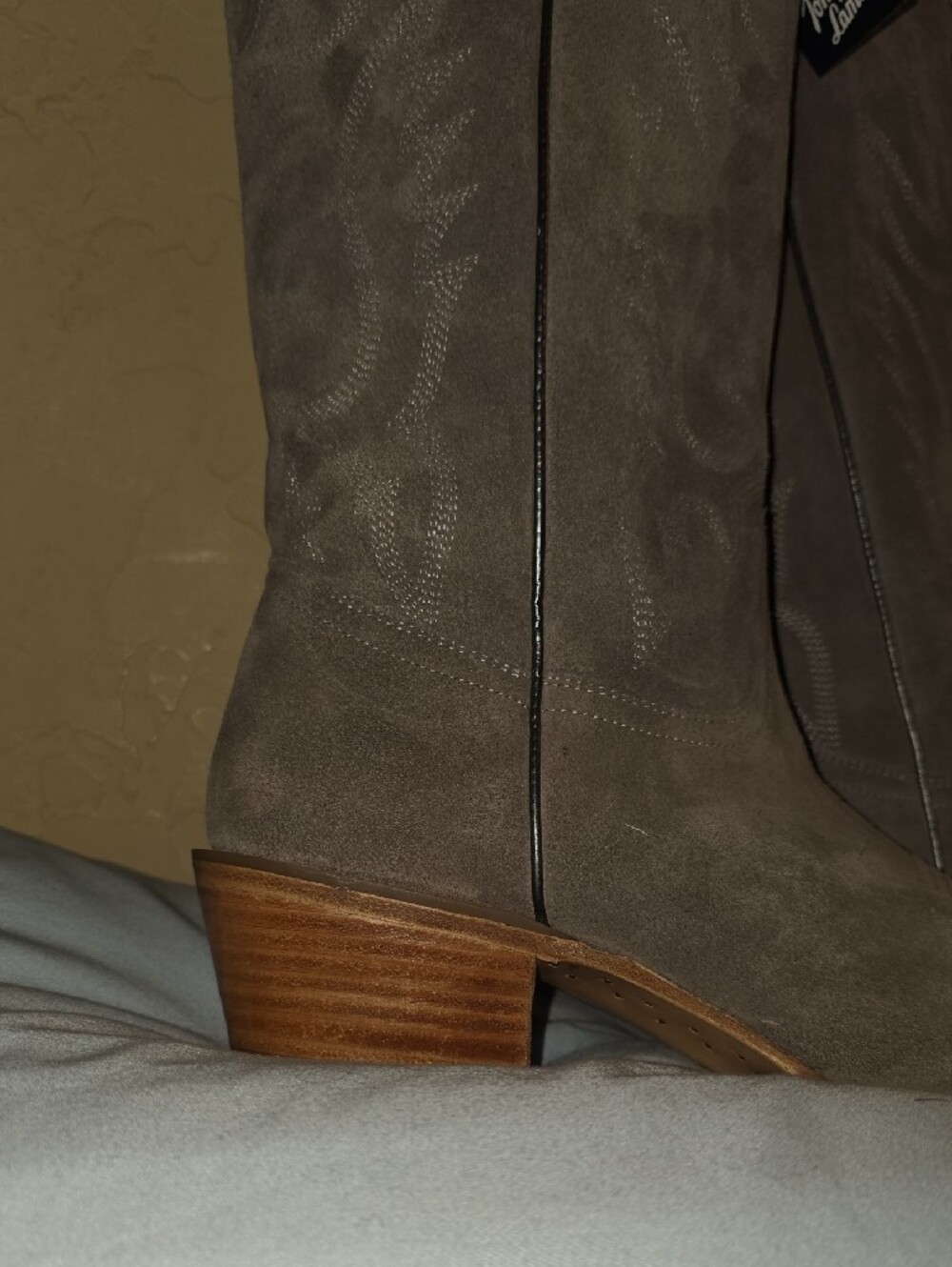 350- Tony Lama Ash Grey Liz Suede Western Knee-High Boots Dr4260 Size10B - Picture 5 of 14